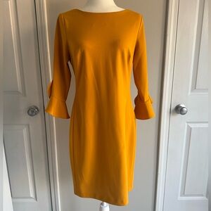 Karl Lagerfeld Mustard Long Sleeve Dress